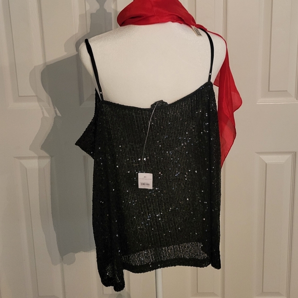 Ann Taylor Factory Draped Sequin Cami Black - Picture 2 of 6